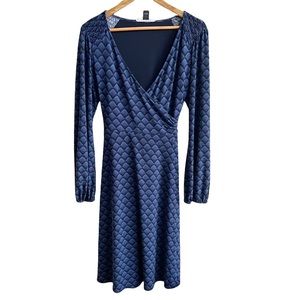 Laundry by Shelli Segal Blue Print Wrap Dress